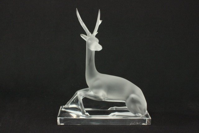 Lalique Figure of Seated Deer (1 of 5)