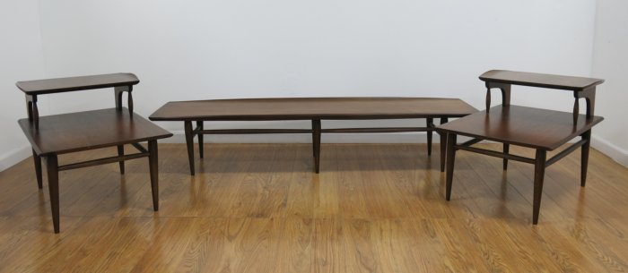 Danish Modern Coffee Table & Pair Step Tables (1 of 4)