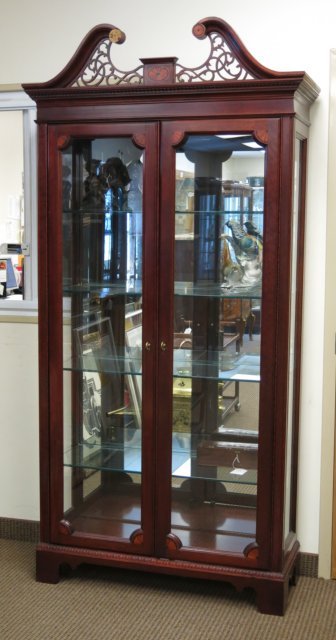 Inlaid Mahogany 2 door Display Cabinet (1 of 2)