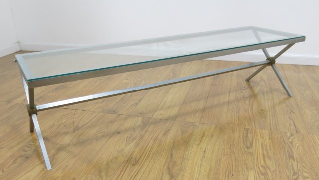Chrome and Brass X-Form Coffee Table (1 of 3)