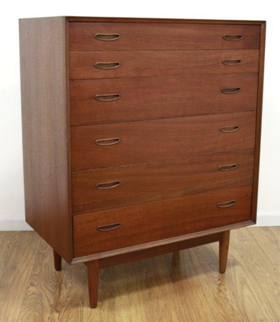 Danish Modern Teak Tall Chest of Drawers (1 of 6)