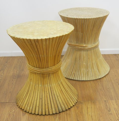 McGuire Rattan Pair Table Bases (1 of 3)