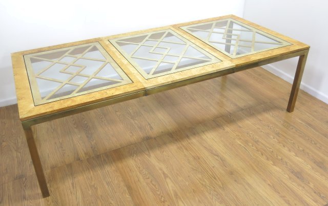 Burl, Walnut & Brass Dining Table (1 of 3)