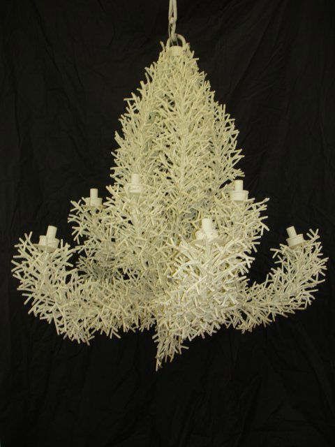 Coral Form Enameled Metal, 10 Light Chandelier (1 of 4)