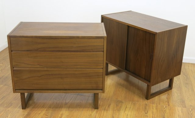 Danish Modern Walnut Cabinet & Chest (1 of 6)