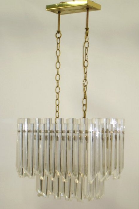70's Lucite & Brass Ceiling Fixture (1 of 5)
