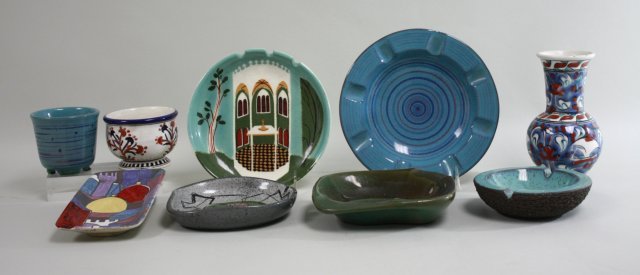 9 Ceramic Bowls, Ash Trays & Vase (1 of 7)