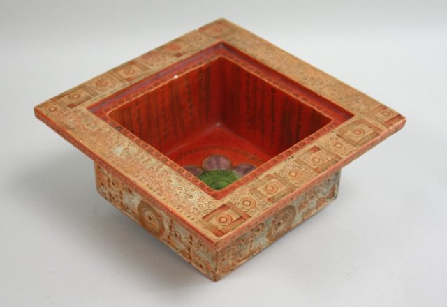 American 60's Orange Glaze Art Pottery Vessel (1 of 6)