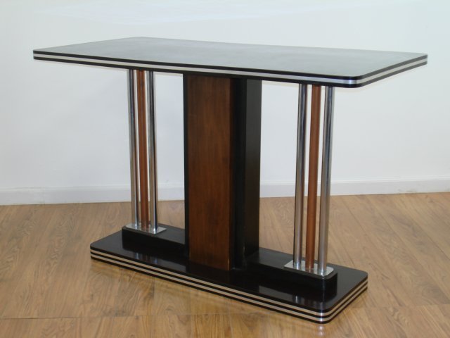 Art Deco Black Lacquer Console Table (1 of 5)