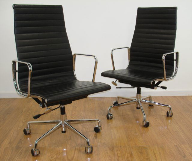 2 Herman Miller Style Chromed Metal Desk Chairs (1 of 4)