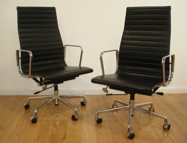 2 Herman Miller Style Chromed Metal Desk Chairs (1 of 4)