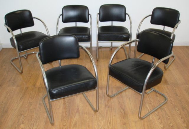 KEM Webber 6 Chrome & Leather Armchairs (1 of 4)