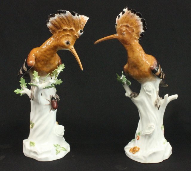 Pair Meissen Porcelain King Fish Birds (1 of 10)