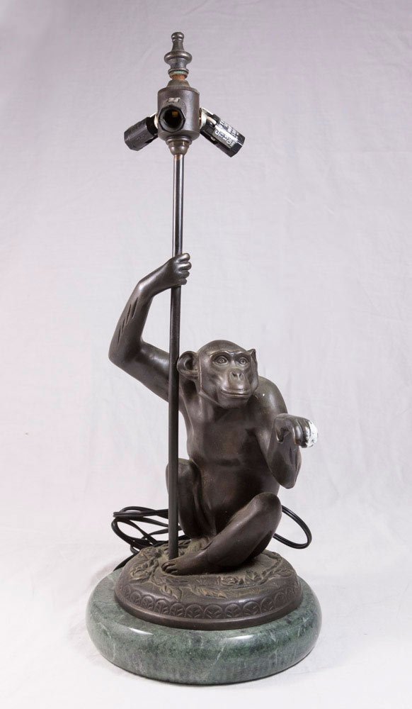 Bronze Monkey 3 Light Lamp (1 of 1)