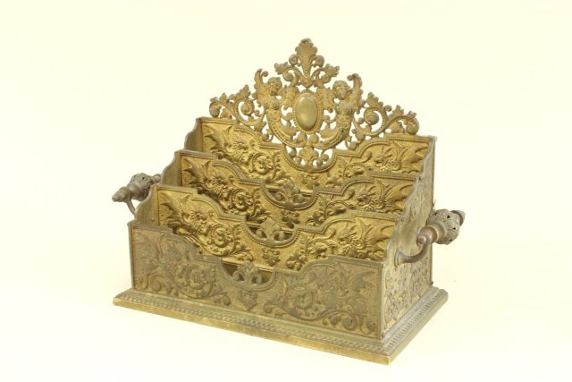 Victorian Bronze Figural Letter Rack (1 of 3)