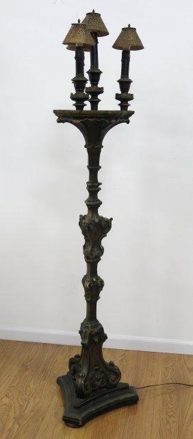 Gothic Style 4 Light Pedestal & Banquet Lamp (1 of 4)
