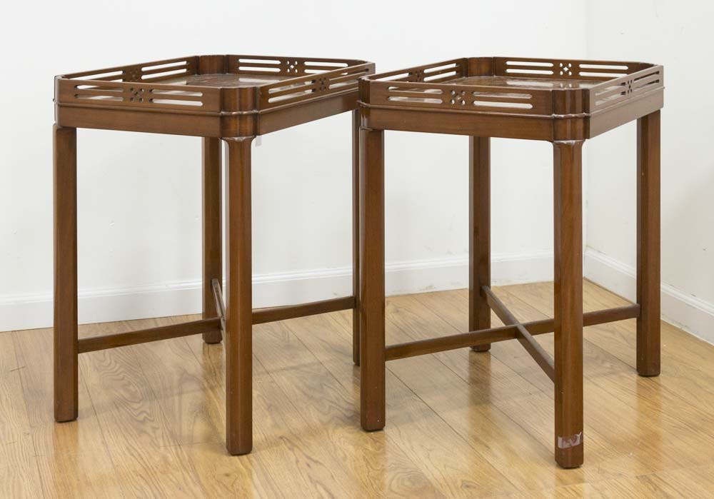 Pair Mahogany English Gallery Tables (1 of 4)