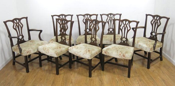 Set 8 Chippendale Style Chairs (1 of 4)