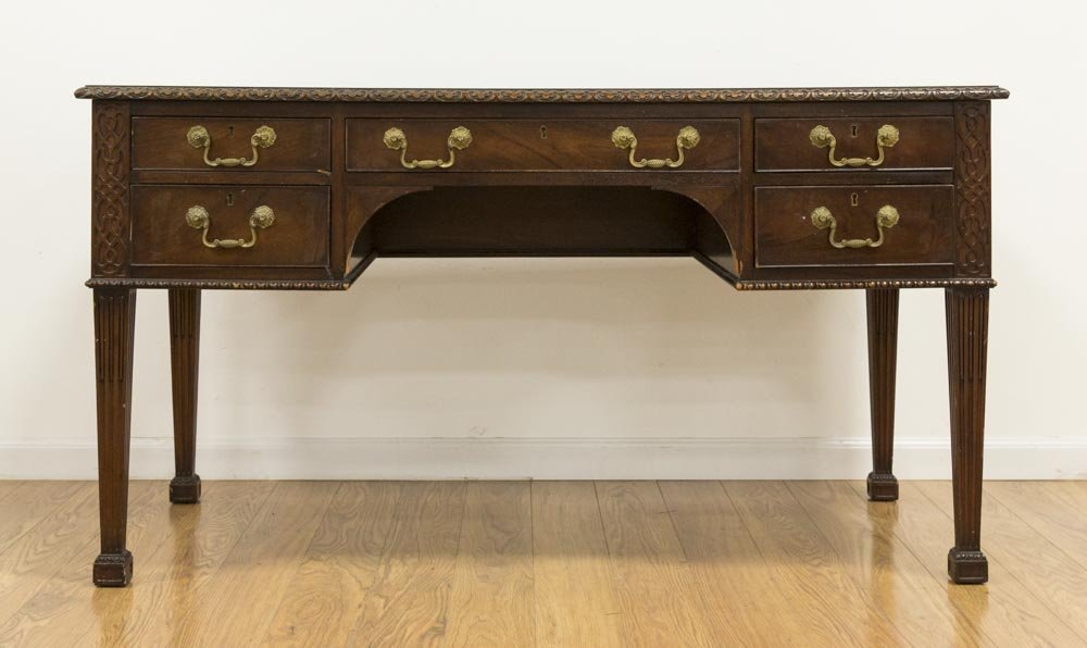 English Leather Top Mahogany Desk (1 of 5)