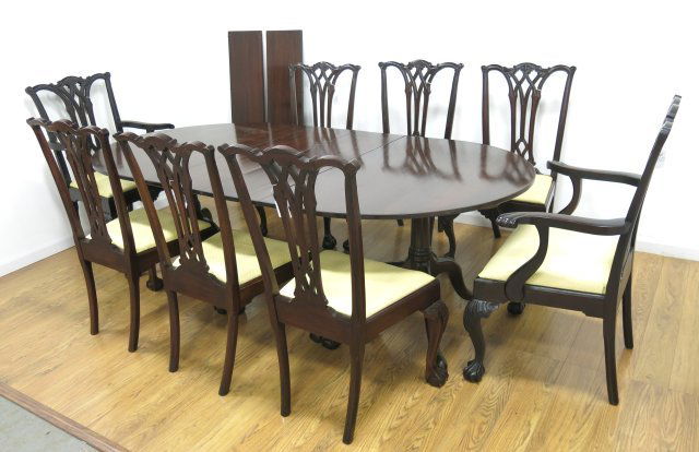 8 Chippendale Style Chairs & Mahogany Table (1 of 8)