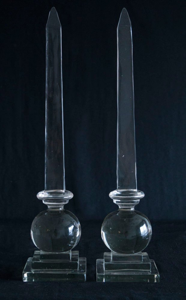 Pair Large Glass Obelisks (1 of 1)