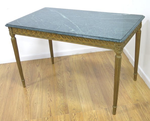 Louis XVI Style Marble Top Painted Table (1 of 3)