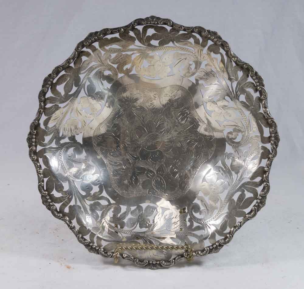 800 Silver Reticulated Footed Bowl (1 of 4)