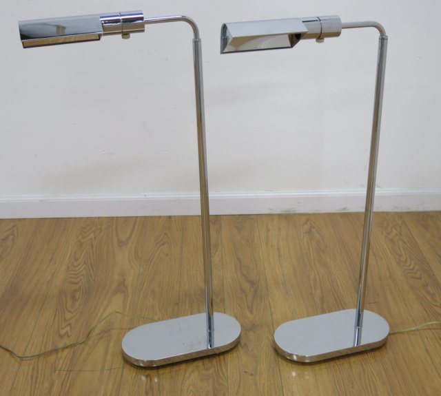 Pair 1970s Chrome Adjustable Floor Lamps (1 of 3)