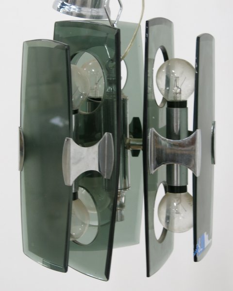 Veca Murano Smashed Glass Pendant Chandelier: Approx. 10 3/4" H.