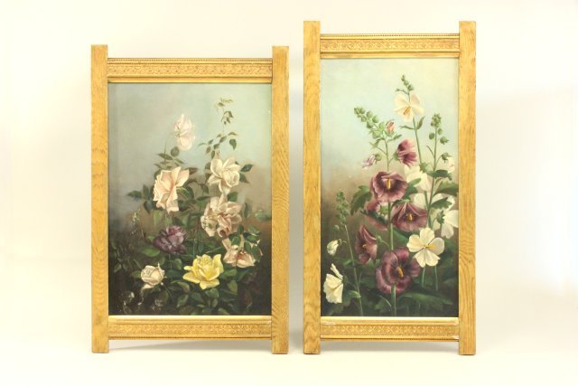 Two Decorative Oil on Canvas, Floral Still Lifes (1 of 10)