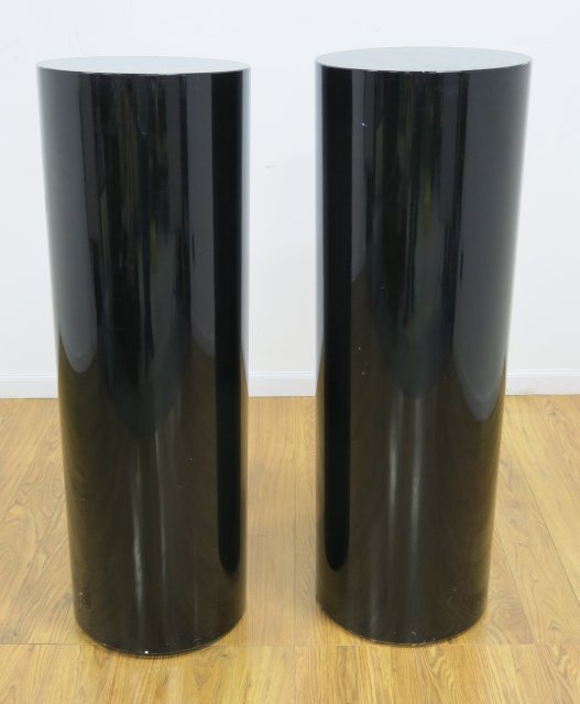 Pair Black Lacquer Pedestals (1 of 2)