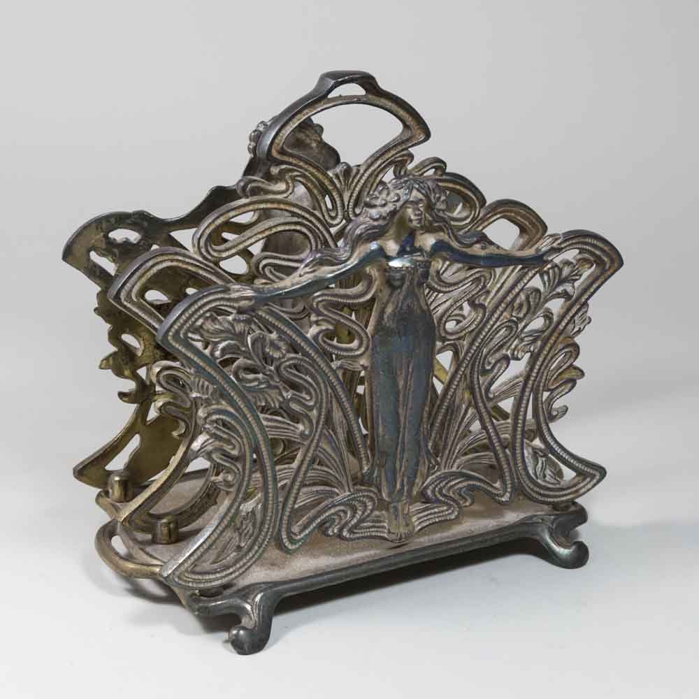 Art Nouveau Brass Figural Letter Holder (1 of 2)