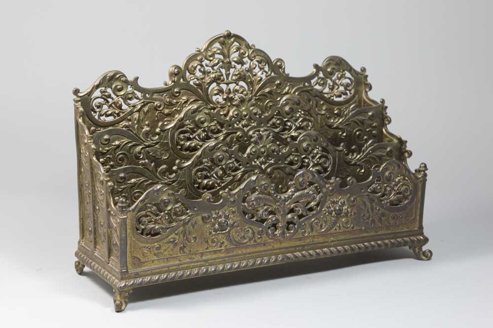 Victorian Gilt Brass Letter Rack (1 of 2)