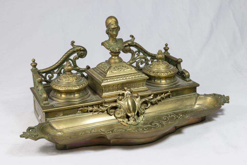 Bronze Figural Inkwell (1 of 2)