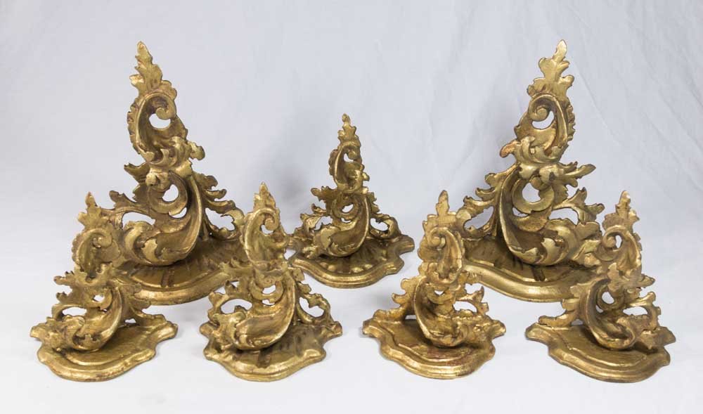 7 Giltwood Italian Wall Brackets (1 of 2)