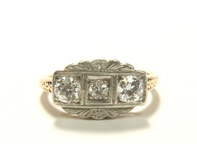 14K Yellow & White Gold & Diamond Ring (1 of 2)