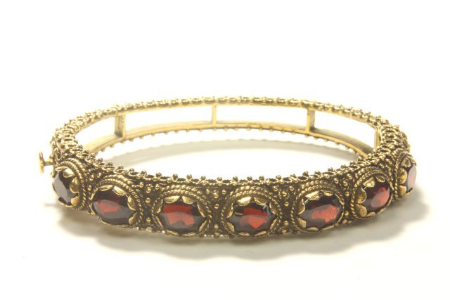 14K Yellow Gold & Garnet Bracelet (1 of 3)