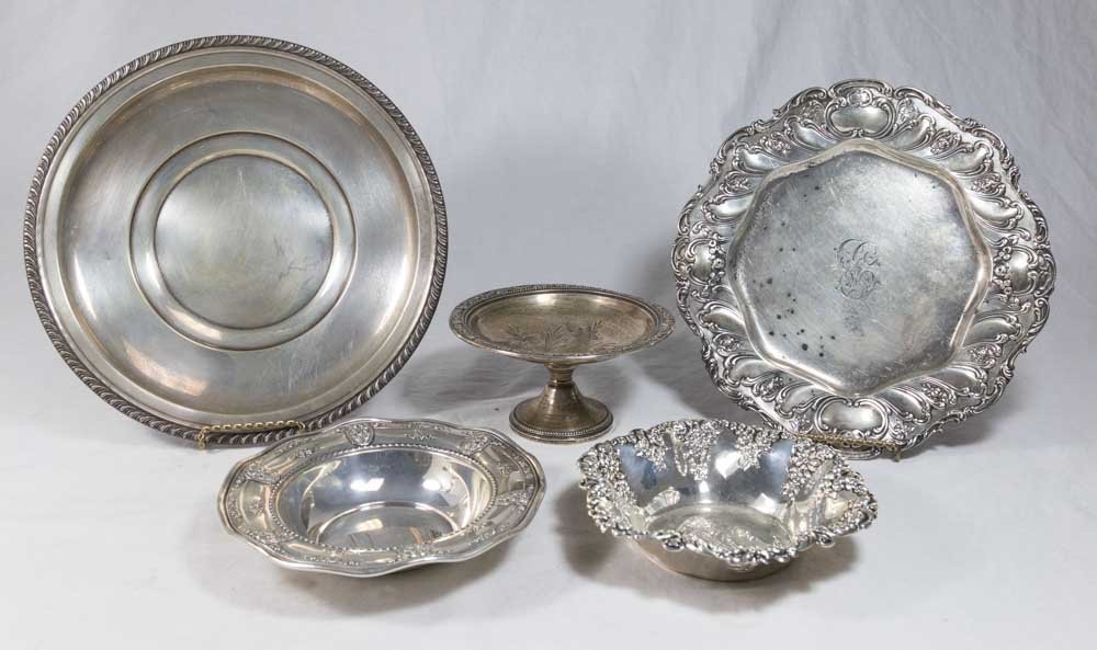 Lot of 4 Silver Dishes and Compote (1 of 6)