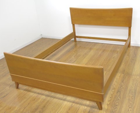 Heywood Wakefield Full Size Champagne Finish Bed: Headboard approx. 36" H x 58" W. Footboard approx. 24" H x 58" W.