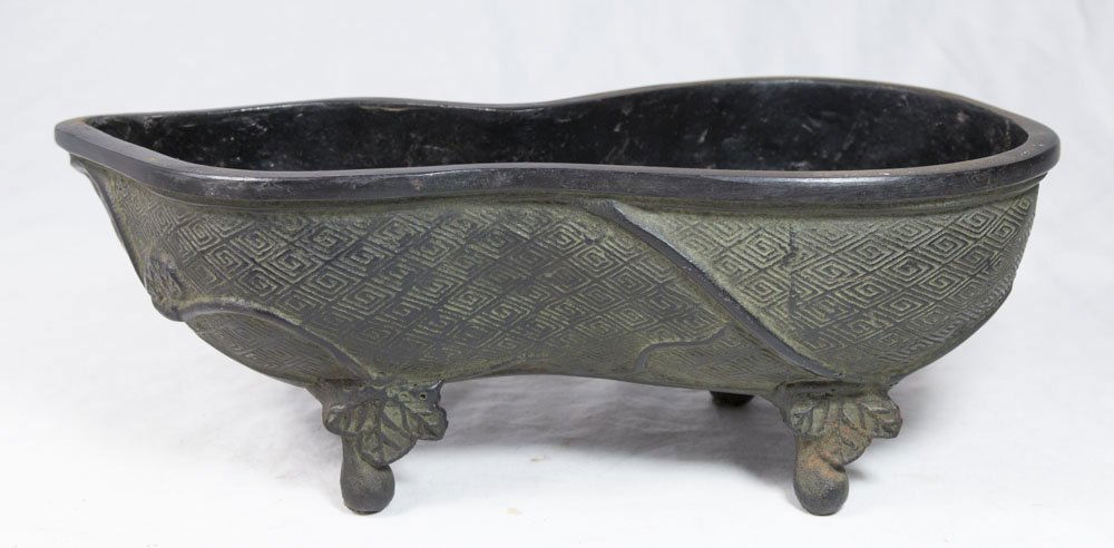 Chinese Metal Footed Planter with Design (1 of 1)