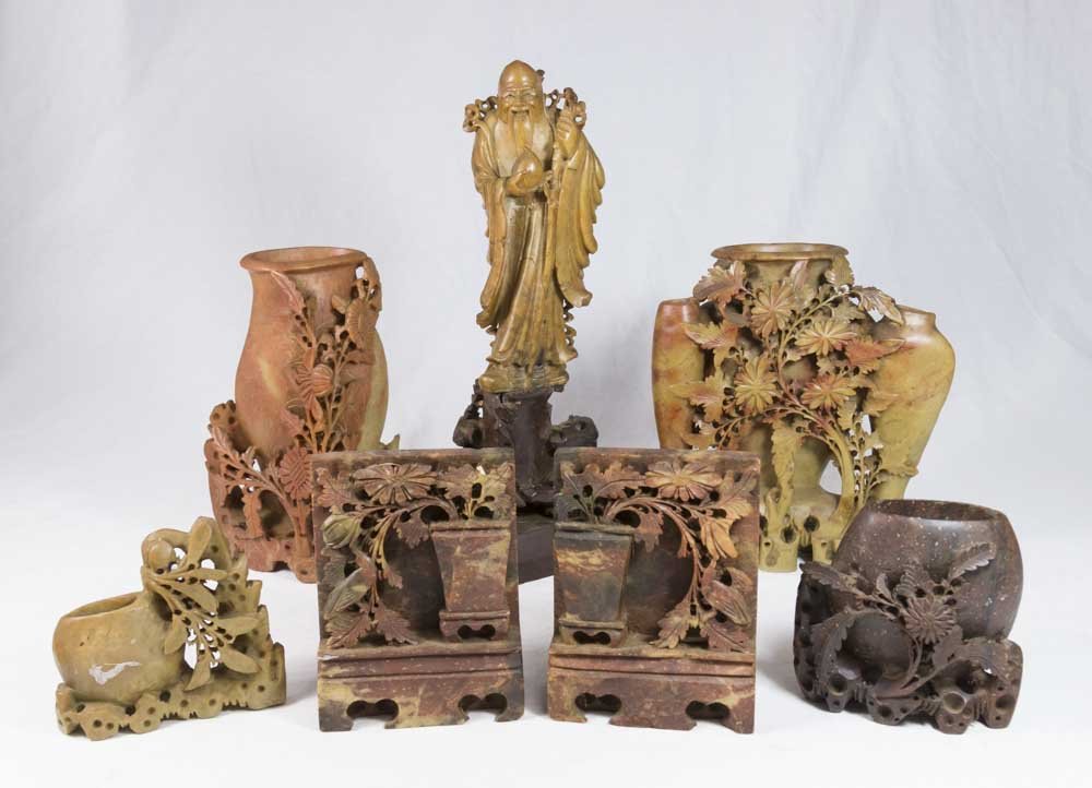 7 Carved Soapstone Pieces (1 of 5)