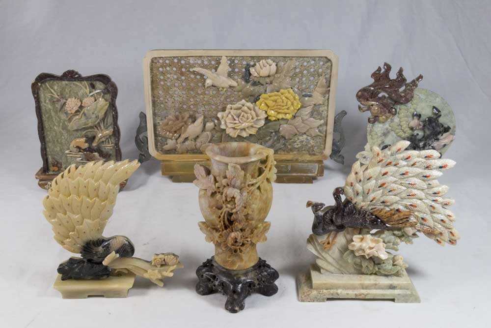 6 Pieces of Carved Soapstone (1 of 3)