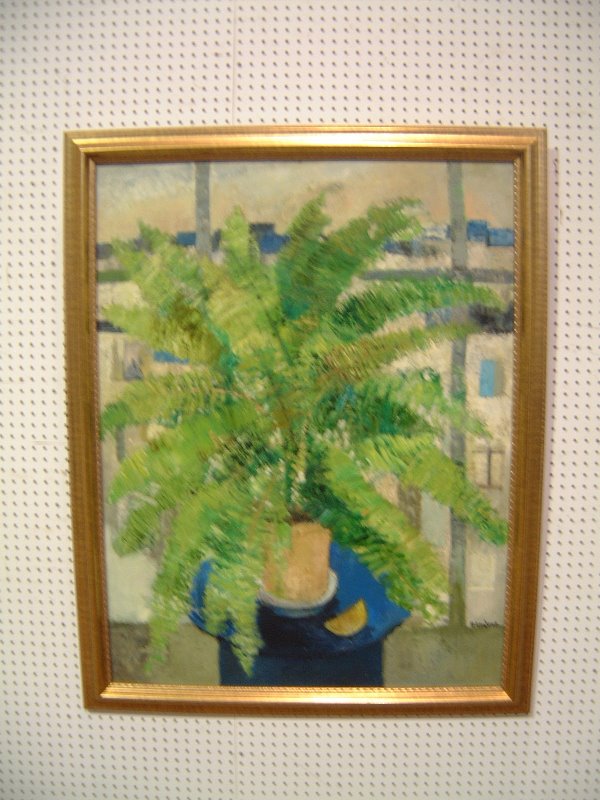 O/C GILT FRAMED FLORAL BY GUY BARDONE: PAINTING. O/C GILT FRAMED FLORAL BY GUY BARDONE (MARKED ON BACK G. BARDONE 61 LA FOUGERE APPROX. 34.5" X 45"