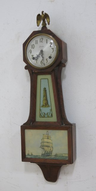 Sessions Reverse-Painted Banjo Clock (1 of 4)