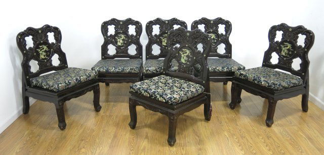 Set 6 Chinese Lacquered Chairs (1 of 5)