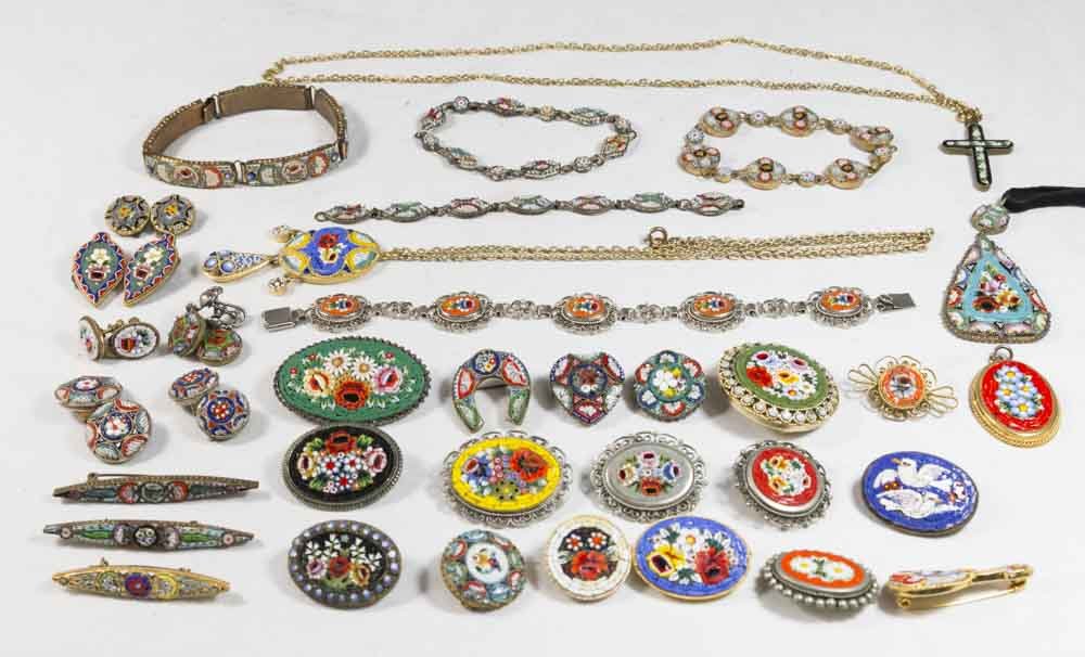 Large Lot of Vintage Micromosaic Jewelry (1 of 3)