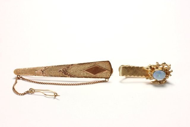 2 Vintage Mens 14K Gold Tie Clips (1 of 6)