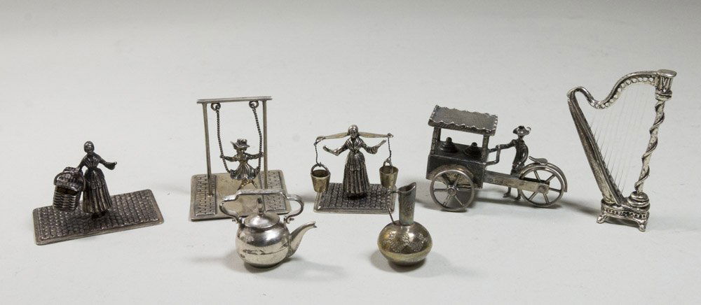 Group Lot 7 Silver Cabinet Pieces (1 of 5)