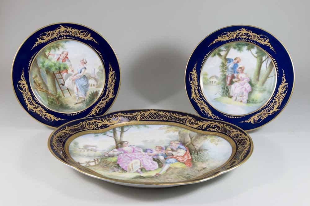 Sèvres Style Limoges Porcelain Platter & 2 Plates (1 of 5)