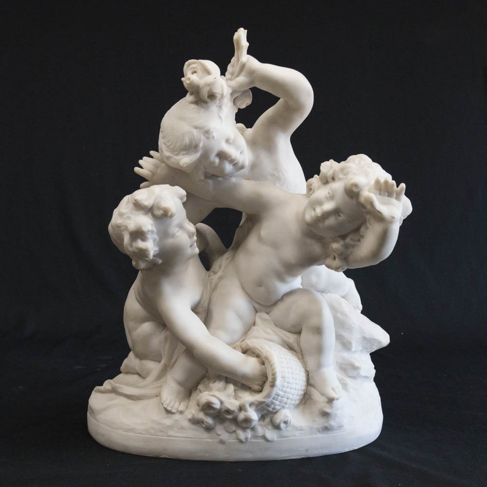 Marble Dust Sculpture of 3 Cherubs (1 of 3)